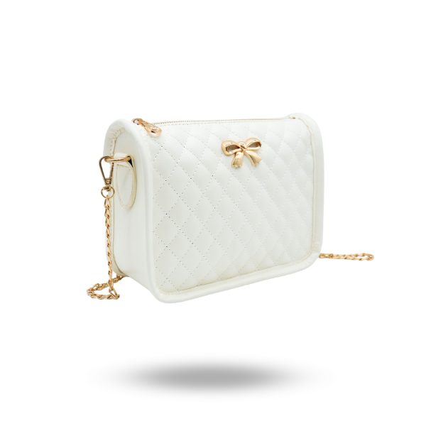 Gold and shop white bag