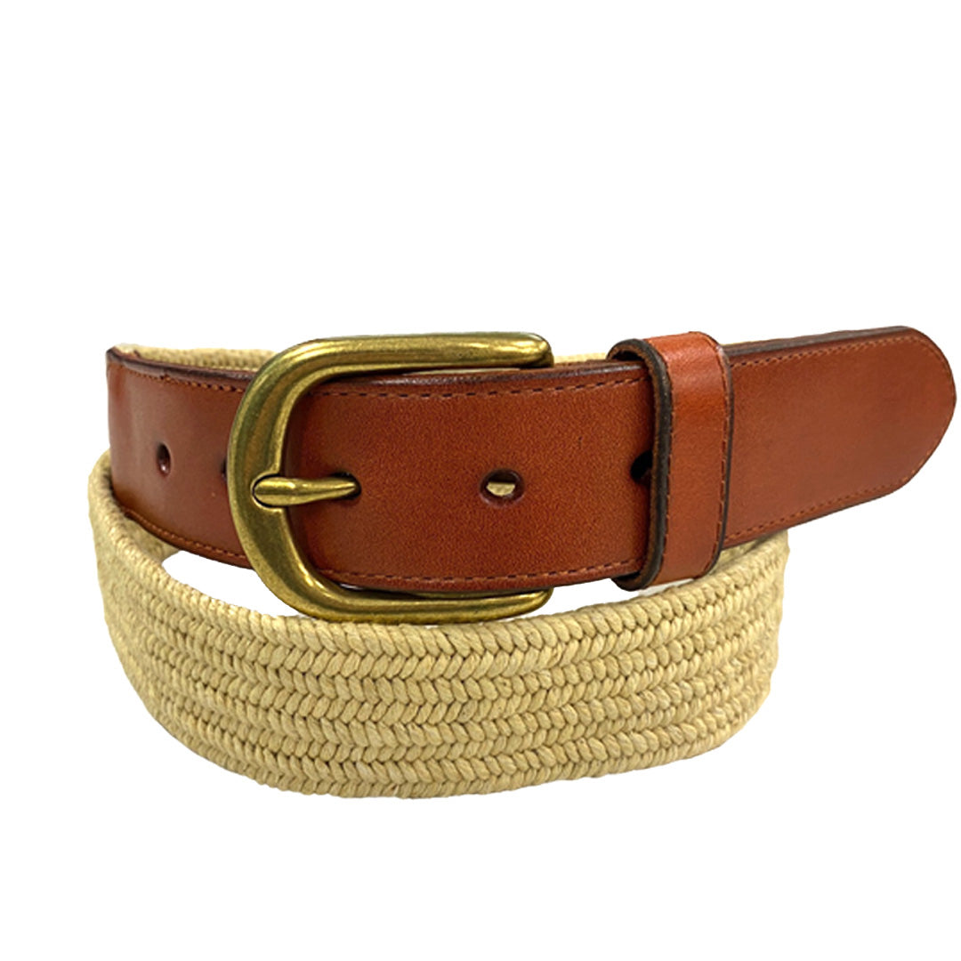 FAIRLIGHT- Addison Road Cotton Weave Elastic Leather Belt freeshipping - BeltNBags