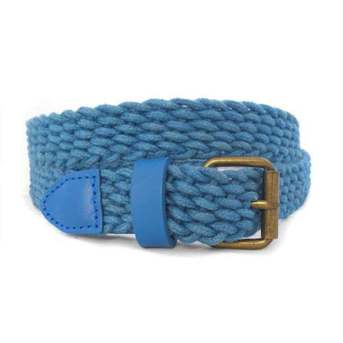 DANNY - Casual Blue Cotton Webbing Belt  - Belt N Bags