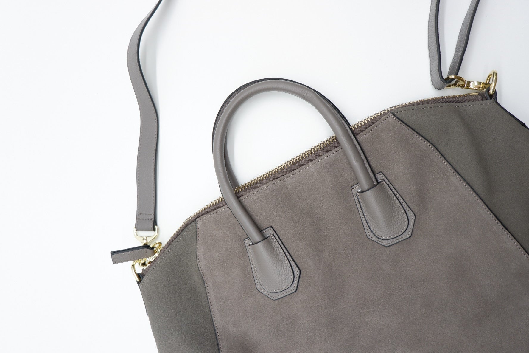 Grey suede online tote