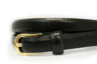 PIPER - Womens Black Genuine Leather Skinny Belt Belts Addison Road